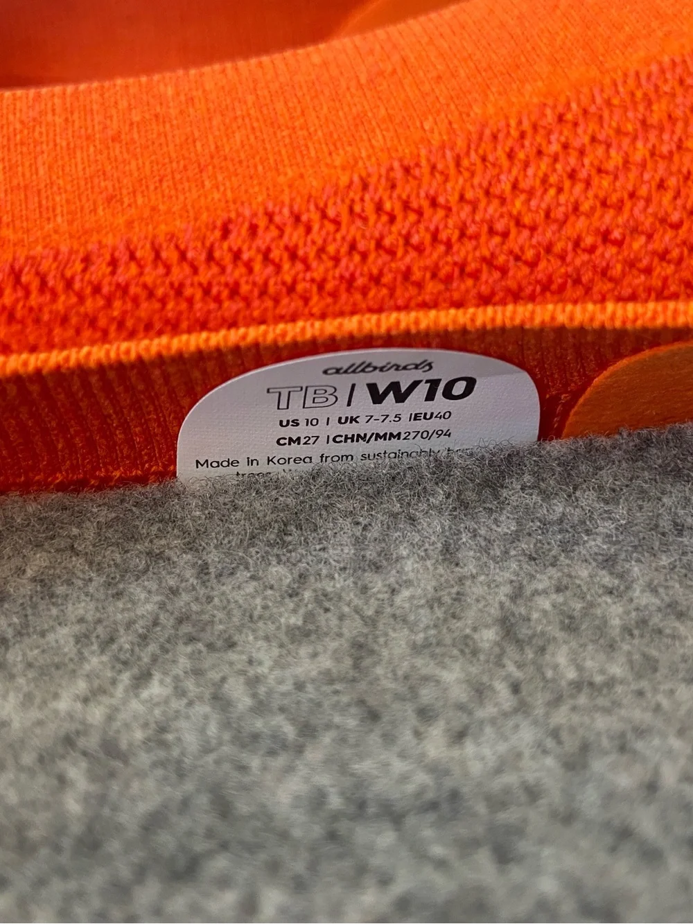 New NWB - Allbirds Tree Breezer Buoyant Orange Ballet Flats Shoe Women - Sz 10 - Picture 4 of 7